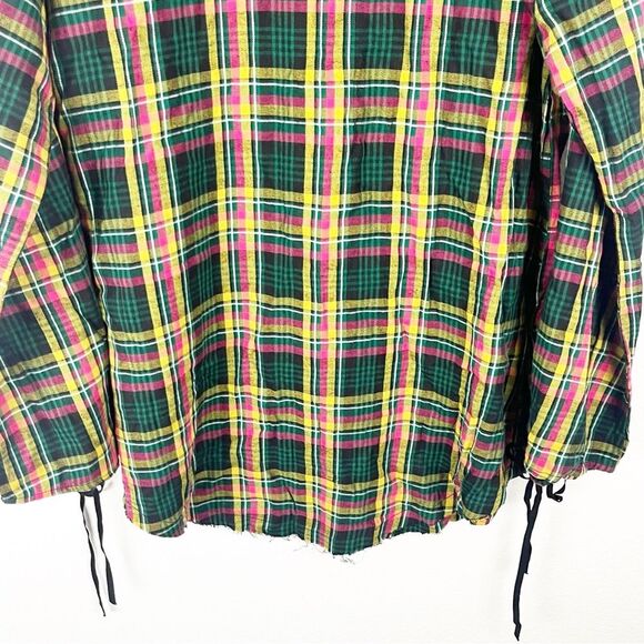 SAVAGE x FENTY Tied Up Tartan Plaid PJ Raw Hem Sleep Shirt, Size XL - Picture 10 of 10